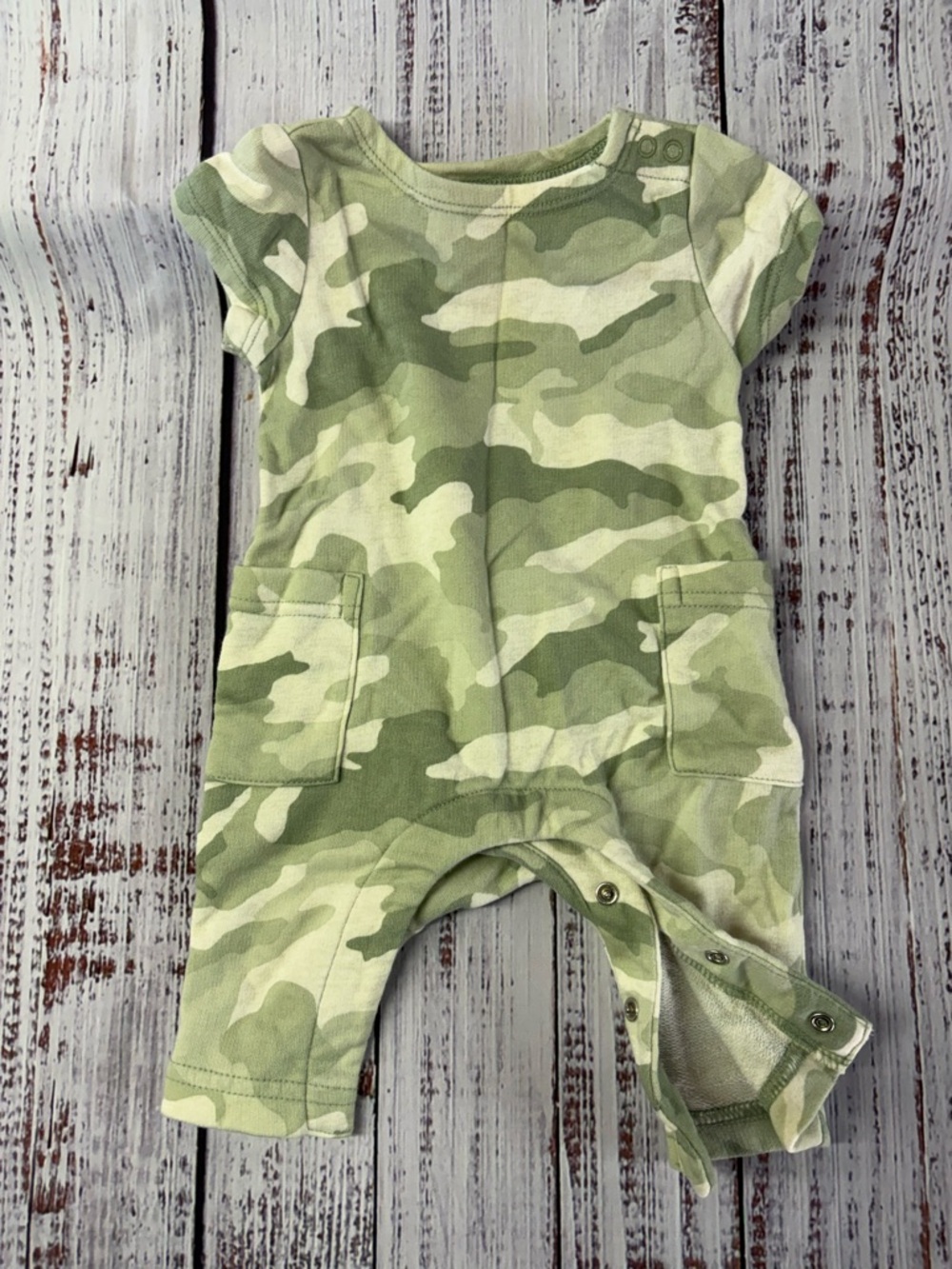 Old Navy Green Camo Infant Short Sleeve Romper